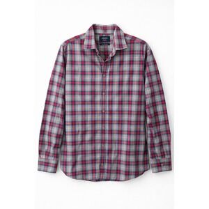 Charles Tyrwhitt Weekend Extra‎ Slim Fit Plaid Shirt Mens Medium Red Blue Grey